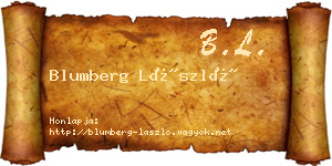 Blumberg László névjegykártya